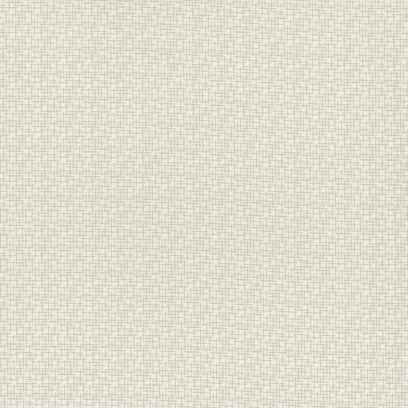 Cream-colored fabric with light gray criss-crosses for a textured pattern.