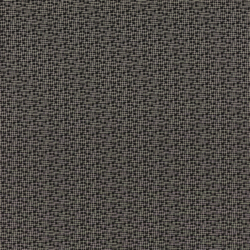 Black fabric with light gray criss-crosses for a textured pattern.