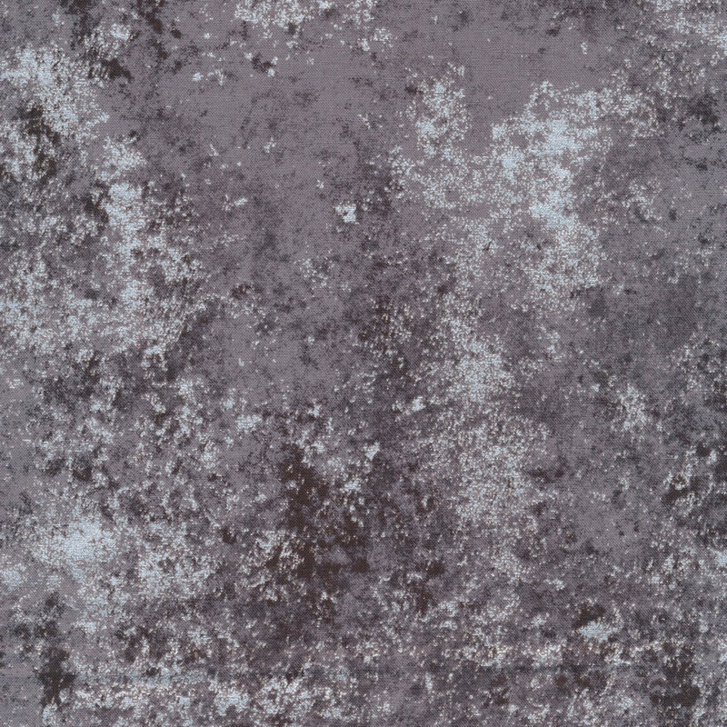 Gray fabric mottled with metallic silver accents.