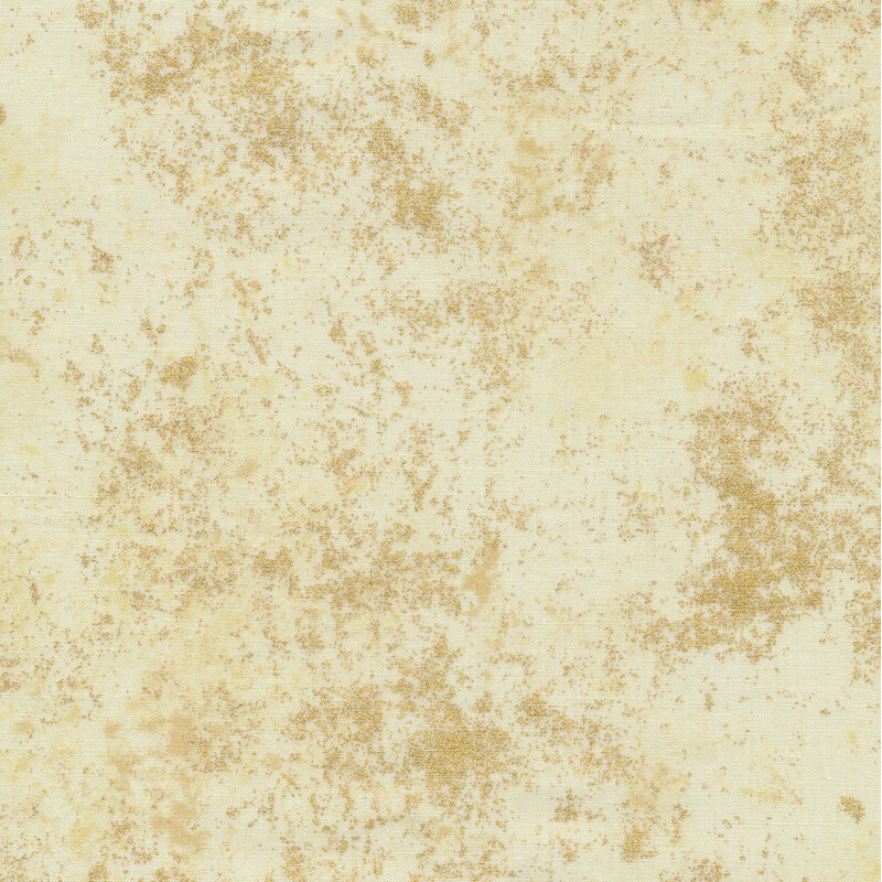 Cream-colored fabric mottled with metallic gold accents.
