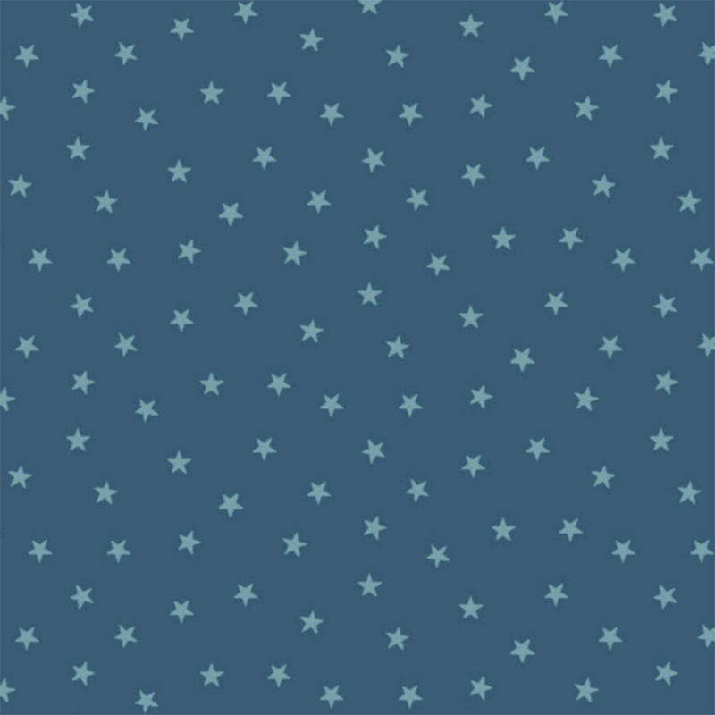 Aegean blue fabric with a pattern of tiny stars in a row