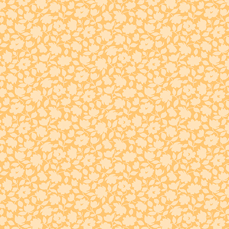 beautiful soft orange fabric, featuring light orange packed together floral silhouettes