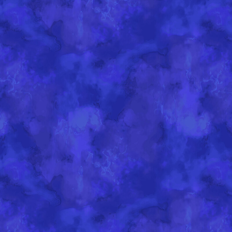 Blue mottled fabric with a watercolor texture.