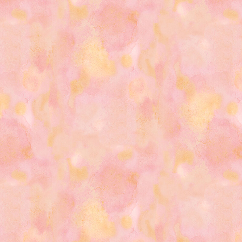 Coral and orange mottled fabric with a watercolor texture.