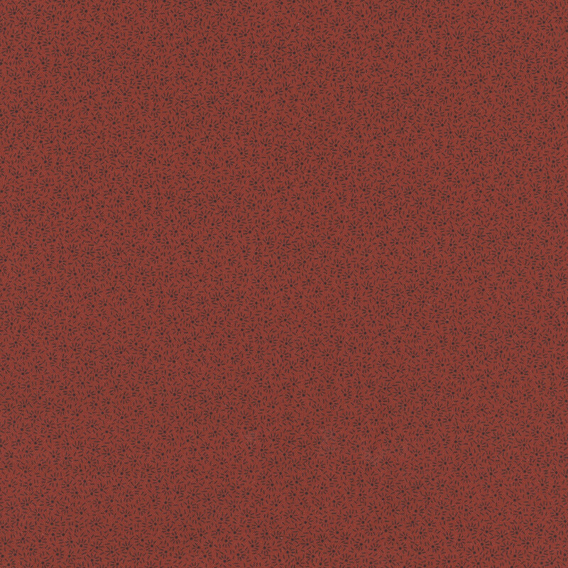 red fabric with tiny tonal dots and lines in burst-like patterns all over.