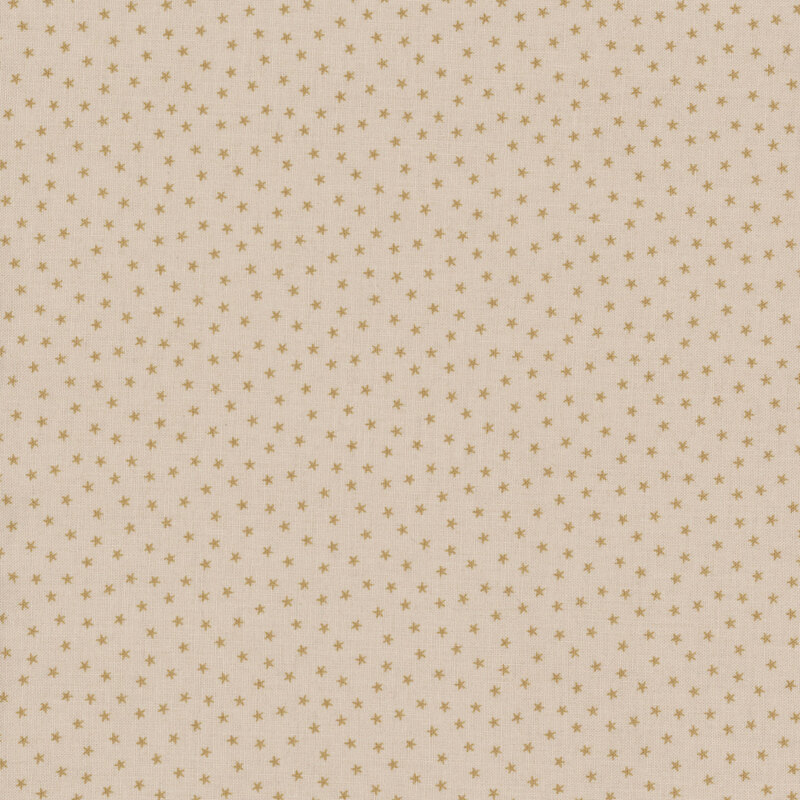 Cream fabric with a pattern of tiny stars in a row