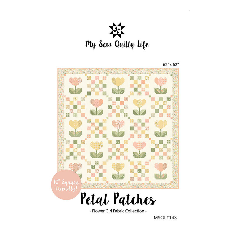 Front of pattern, showing a digital rendering of the finished quilt project