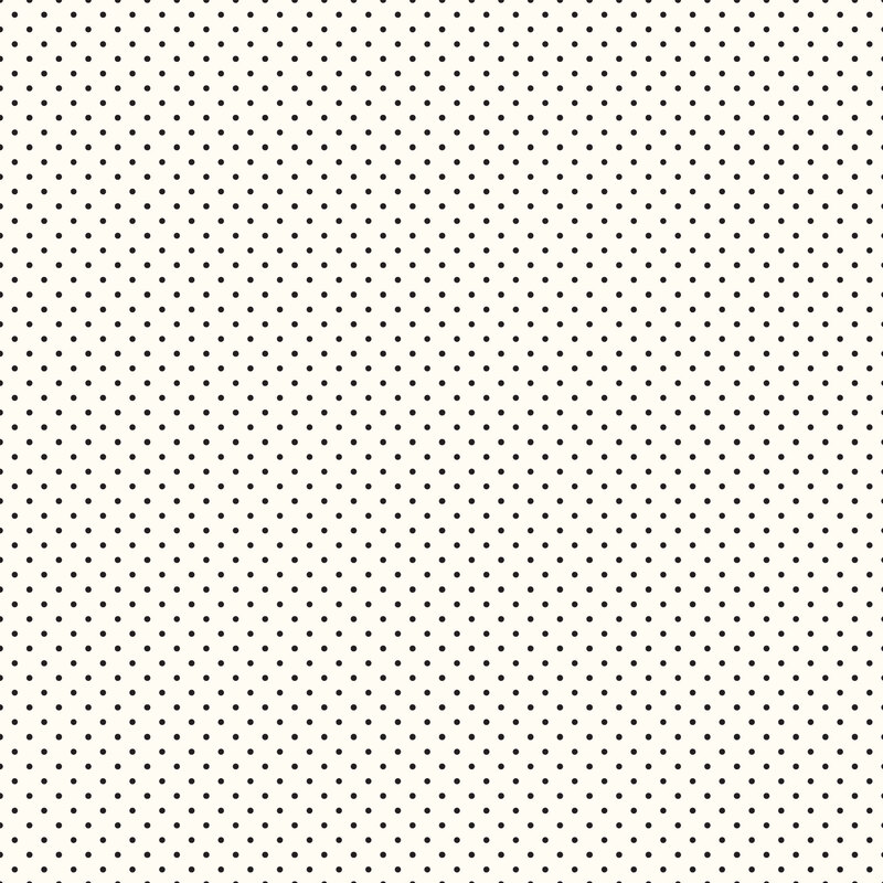 Digital render of a cream fabric with black polka dots.