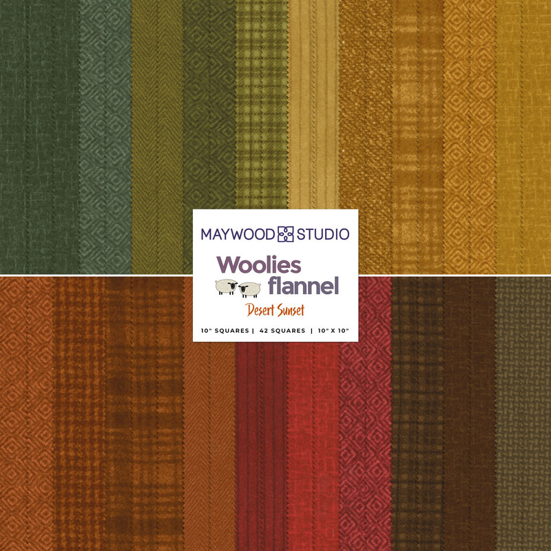 collage of Woolies Flannel - Desert Sunset fabrics