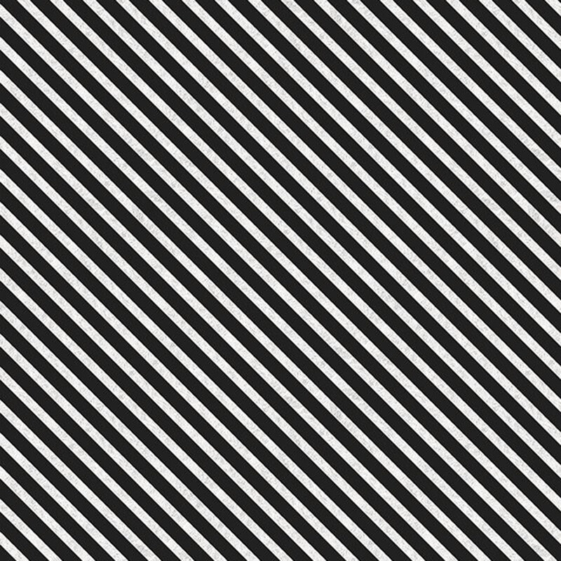 Black and white diagonal striped fabric.