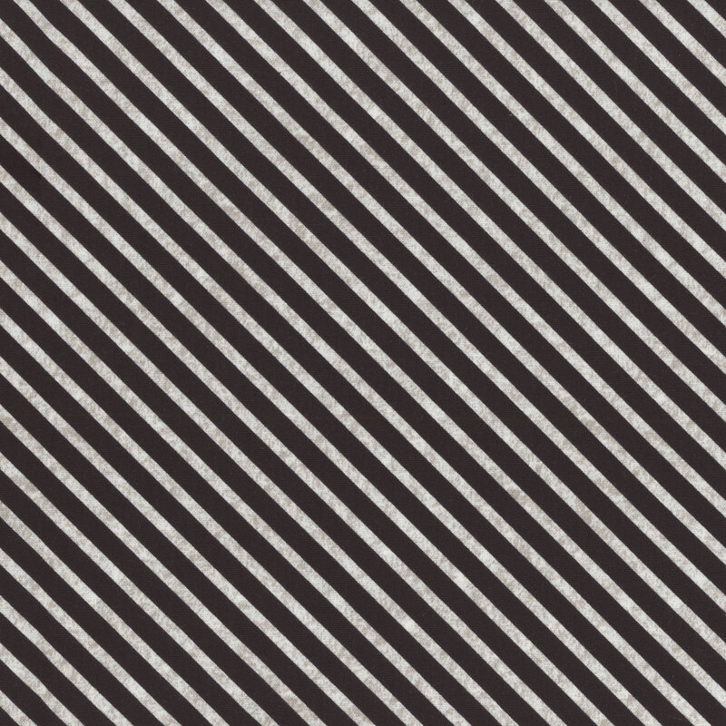 Black and white diagonal striped fabric.