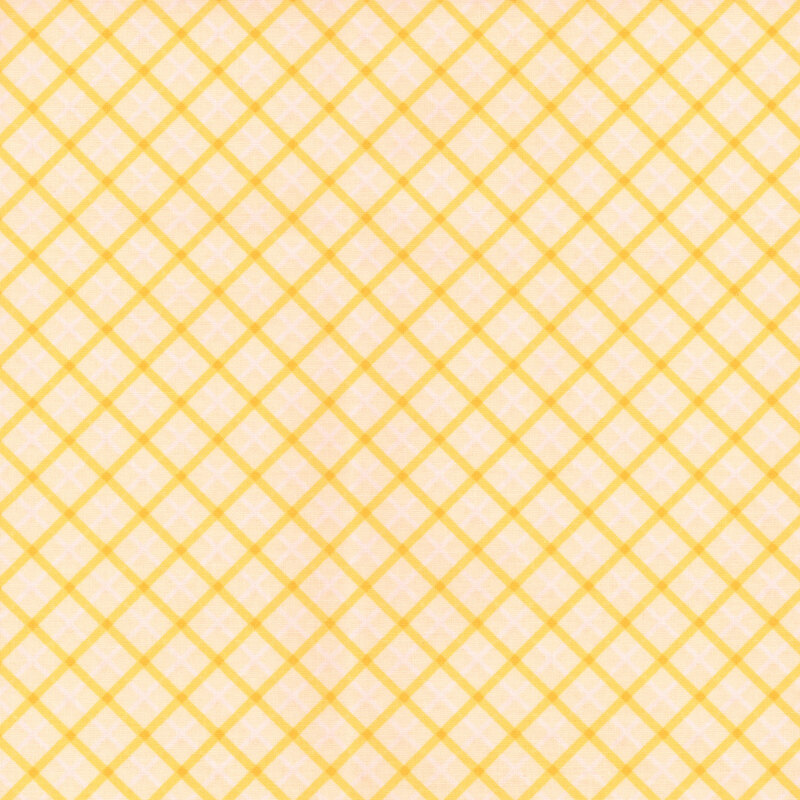 lovely yellow fabric featuring darker yellow and white thin plaid lines