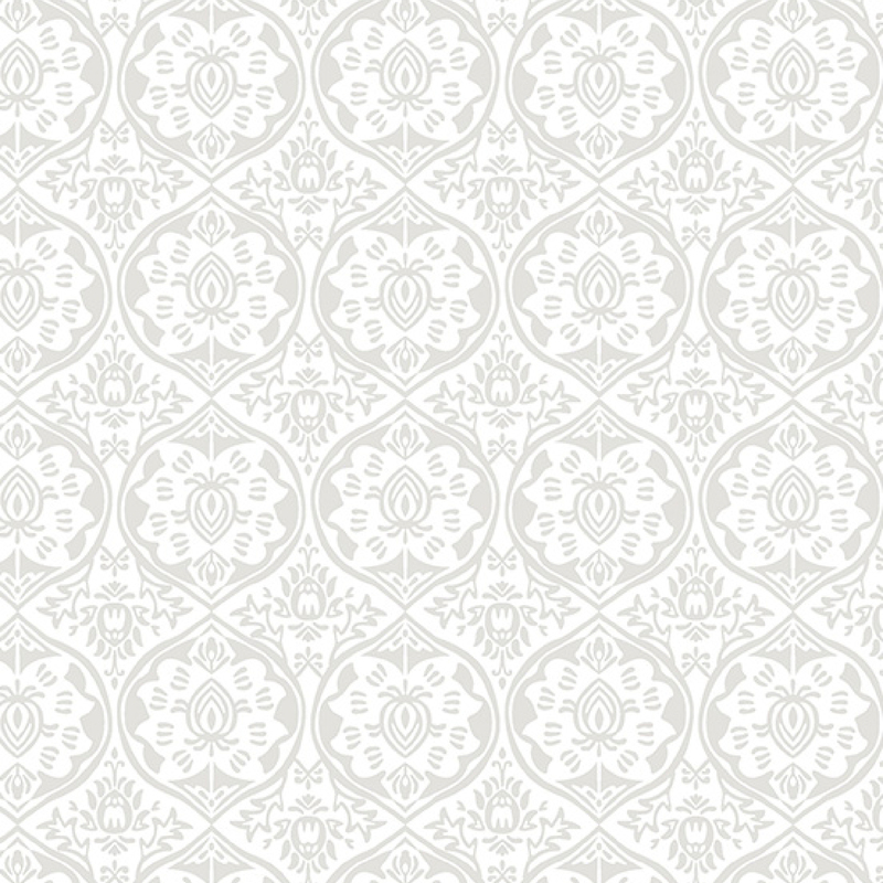 white fabric featuring an elegant white damask pattern