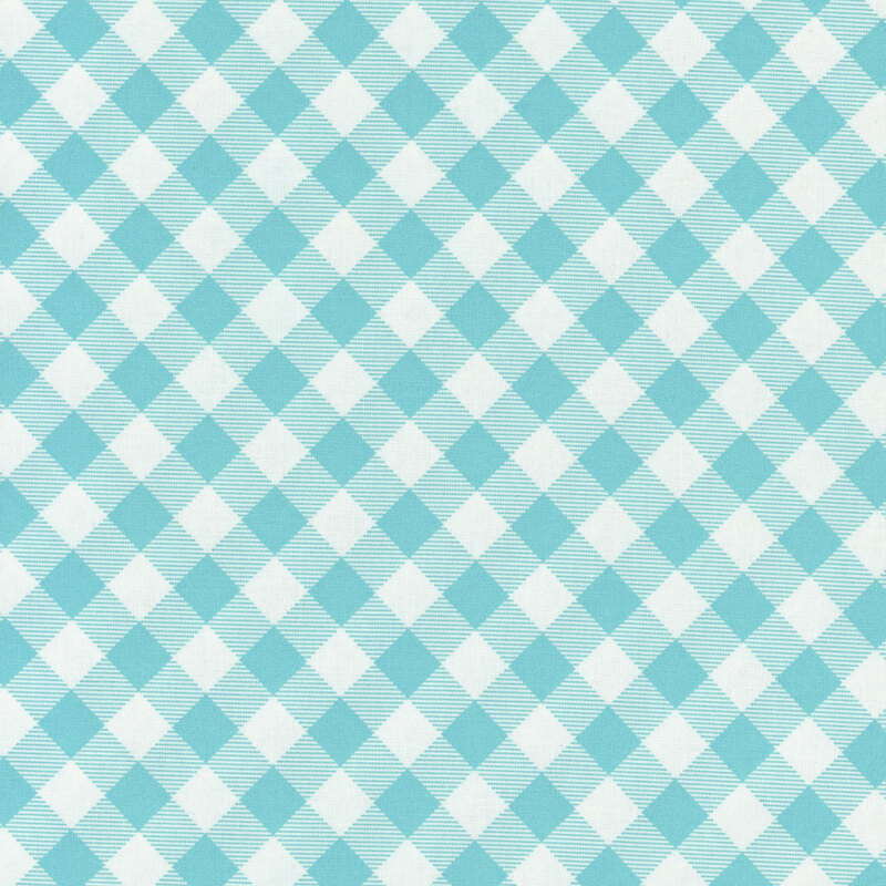 Photo of aqua blue and white checkered plaid