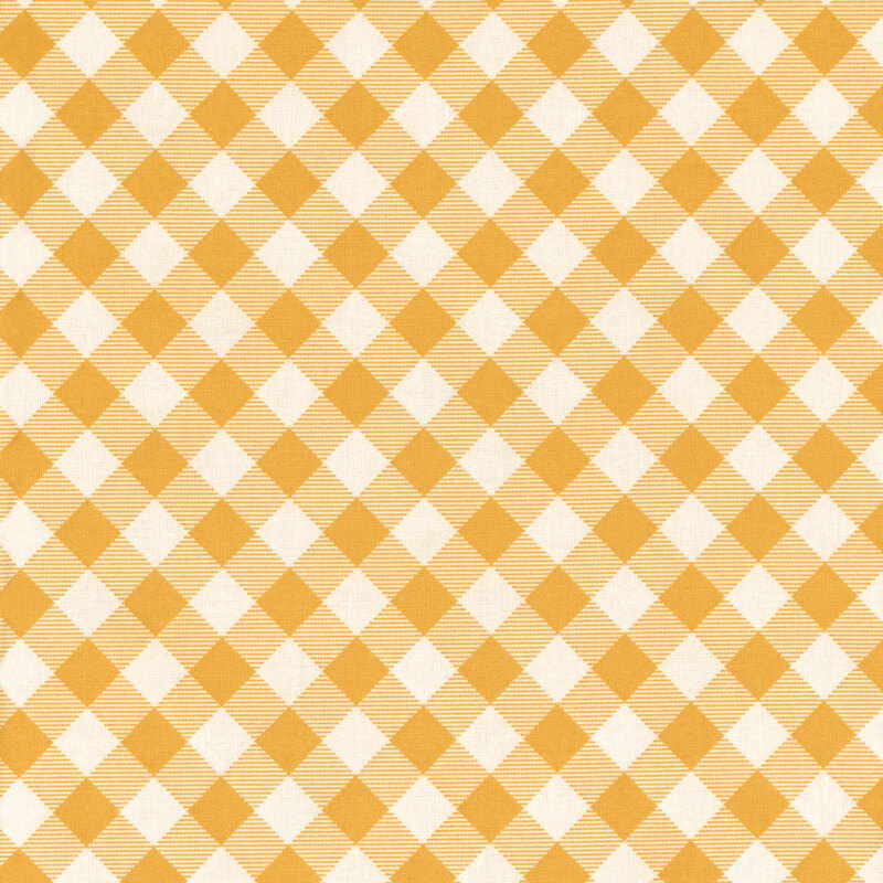 Photo of golden yellow and white checkered plaid