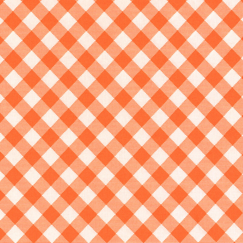 Photo of orange and white checkered plaid