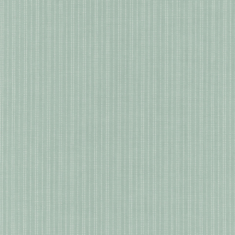 Teal fabric with white stitched pinstripes