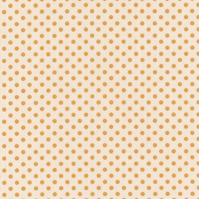 Cream fabric with yellow polka dots