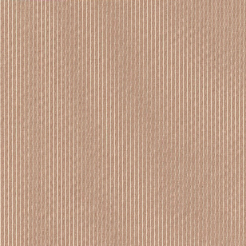 Brown and white striped fabric featuring narrow stripes