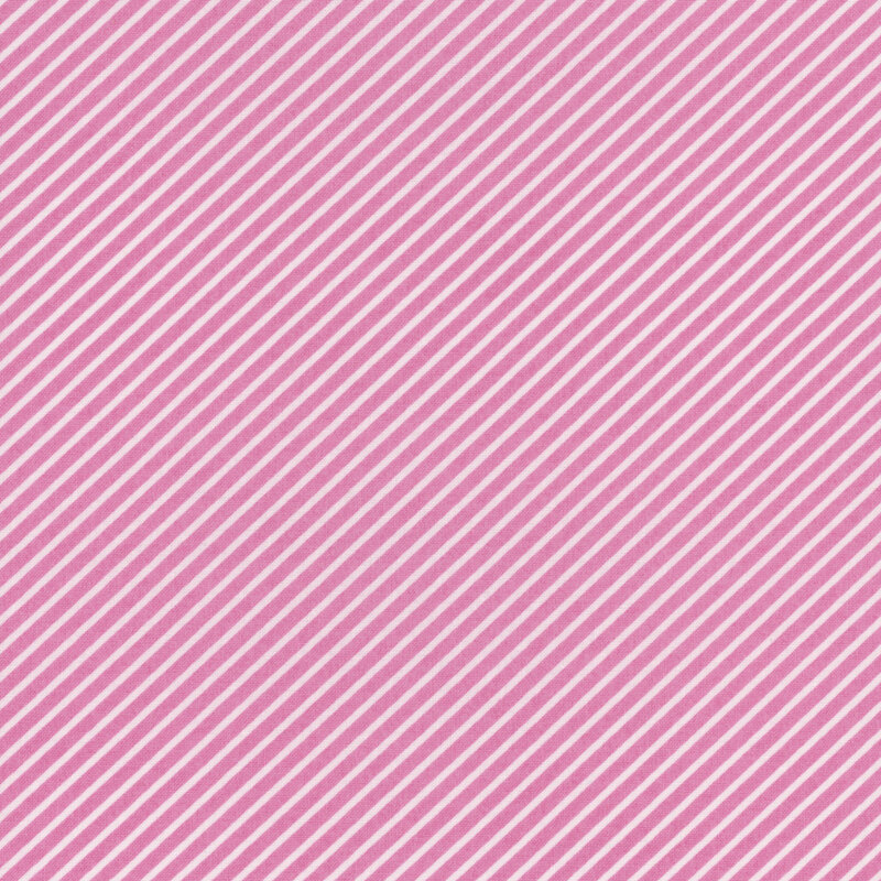 fabric featuring a pink and white diagonal stripe pattern