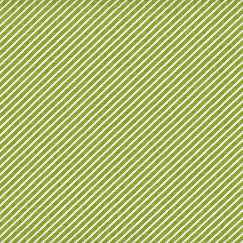 fabric featuring a green and white diagonal stripe pattern