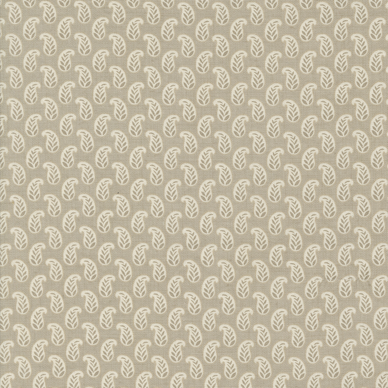 Gray fabric featuring white paisleys
