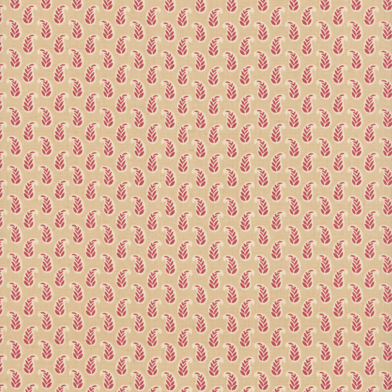 Cream fabric featuring white and pink paisleys