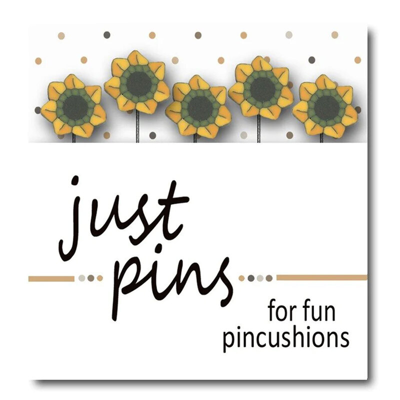 A digital mockup of the packaging edited with the real pins, showing five sunflowers