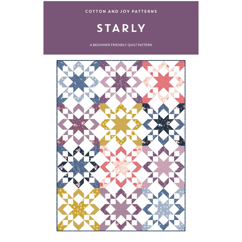 The front of the starly quilt pattern showing finished project