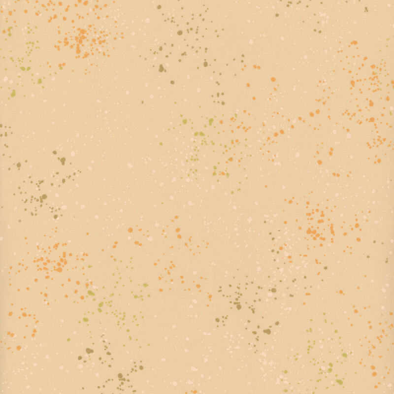 Light cream/peach fabric featuring varying shades of brown, tan, and orange speckles throughout