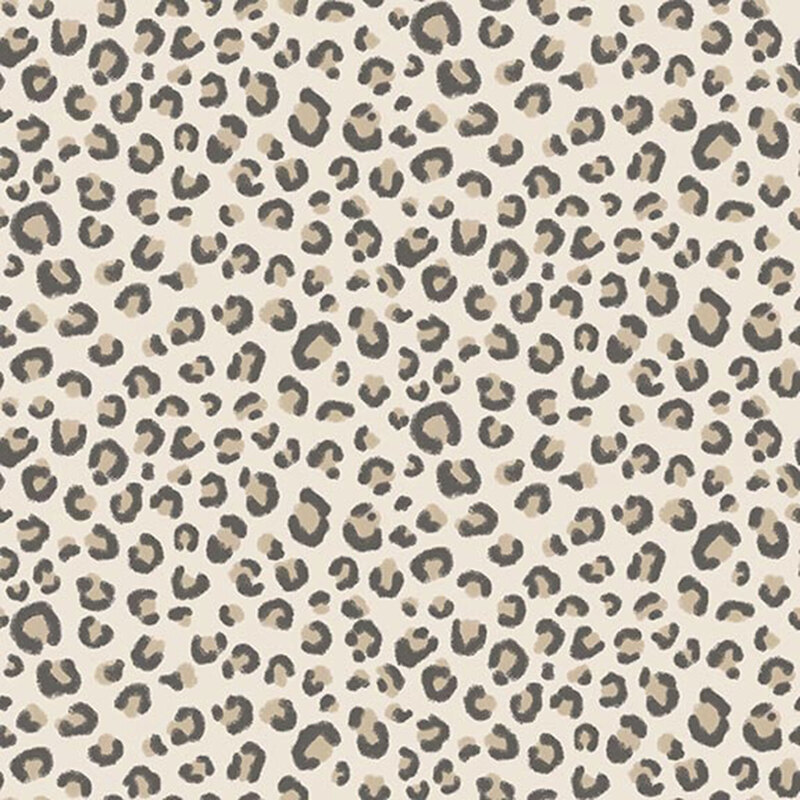 Black and brown leopard spots on a cream background.