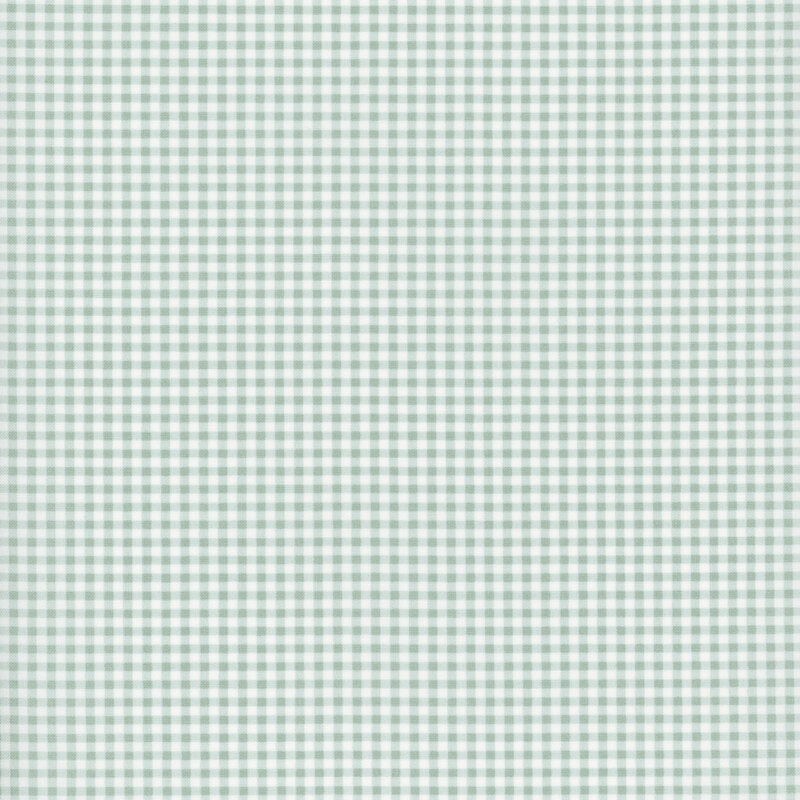 A sky blue and white gingham print fabric