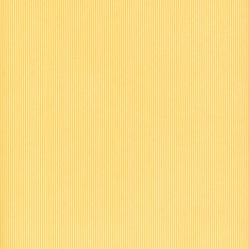 Fabric featuring small light yellow pinstripes against a bright yellow background