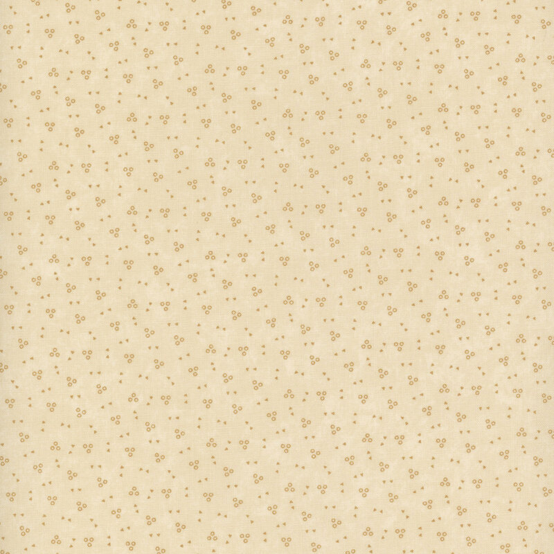 Cream-colored fabric with tan circles and dots.