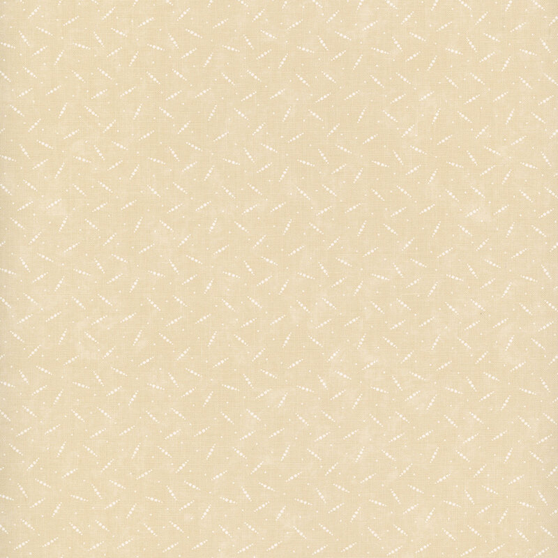 Cream-colored fabric with a pattern of white dots and dashes.