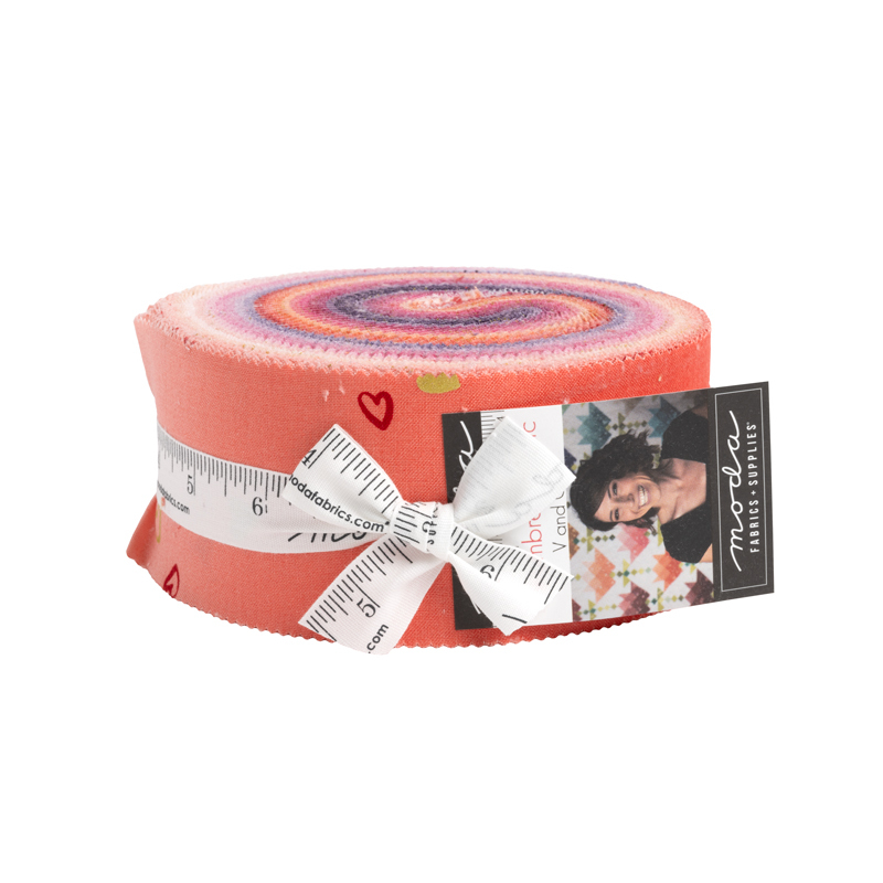 A photo of I Heart Ombre Metallic Jelly Roll bundle on a white background