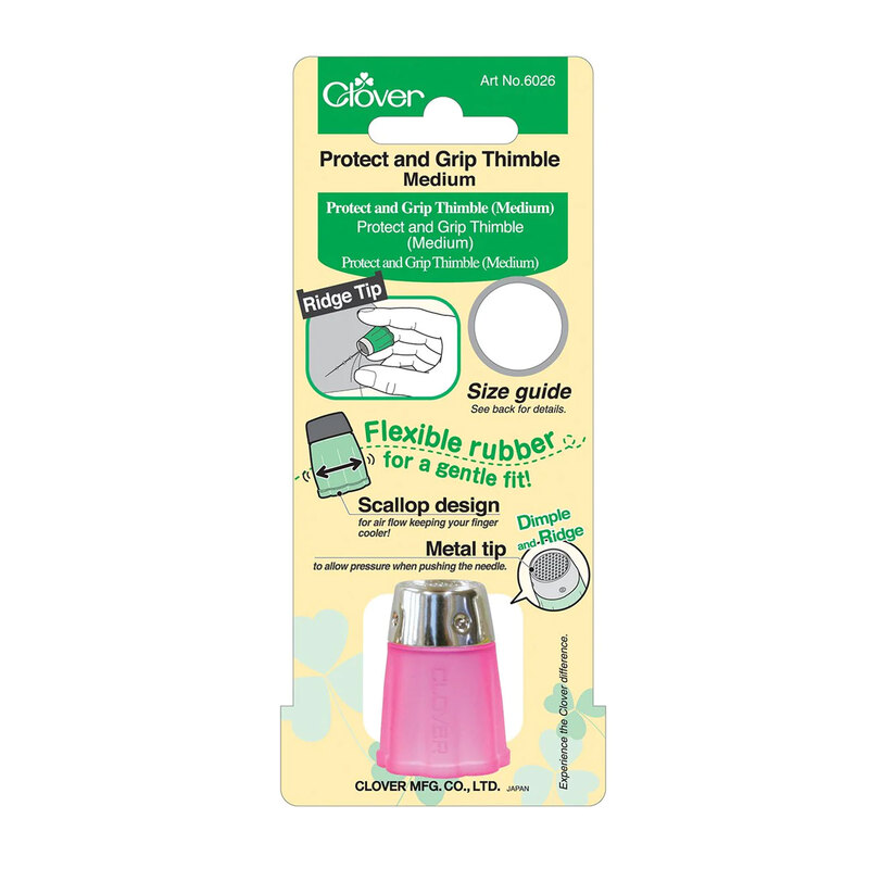 photo of protect and grip thimble, size medium in packaging