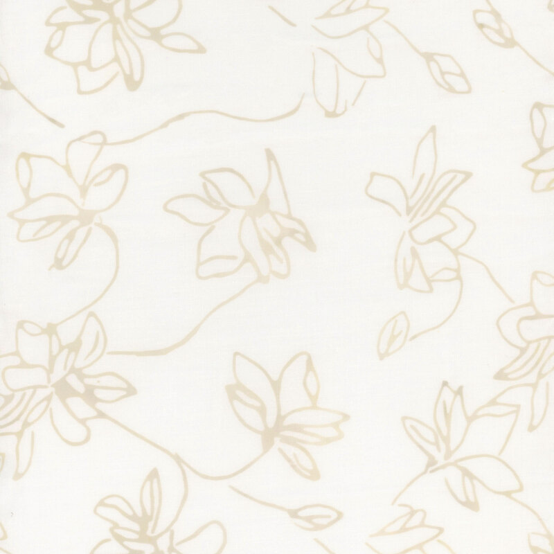 Cream fabric with delicate beige flowers.