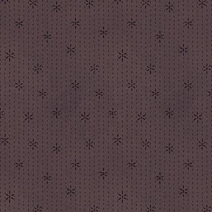 dusty purple fabric featuring stitches and stars