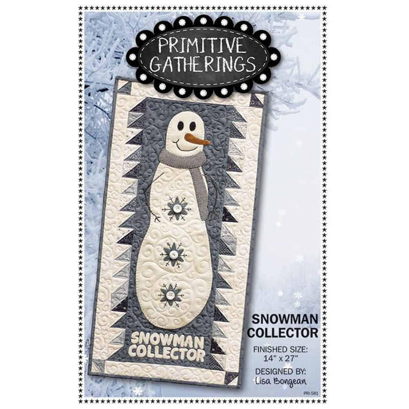 Front of the snowman collector pattern showing the completed project