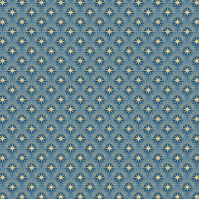 Blue fabric featuring a pattern of stars