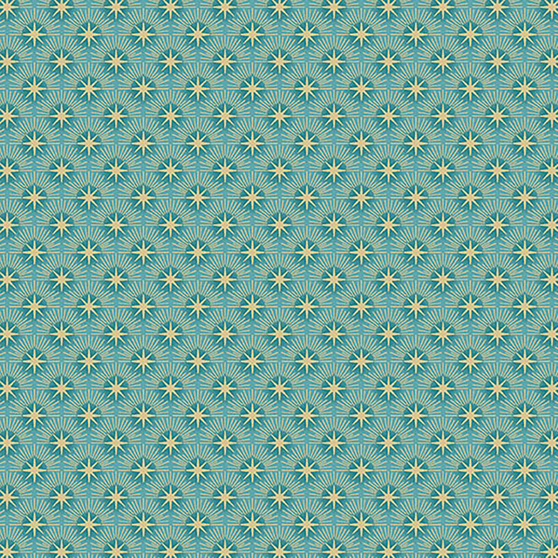 Aqua fabric featuring a pattern of stars