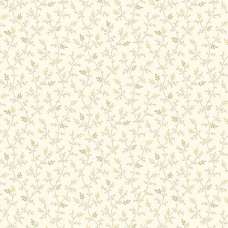 Cream fabric featuring leaves and vines