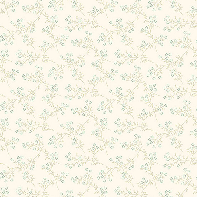 Cream fabric featuring delicate flower bunches