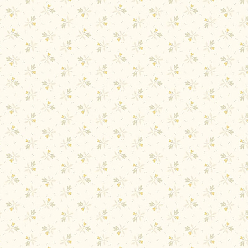 Light cream fabric with small ditsy floral clusters spaced evenly throuhout