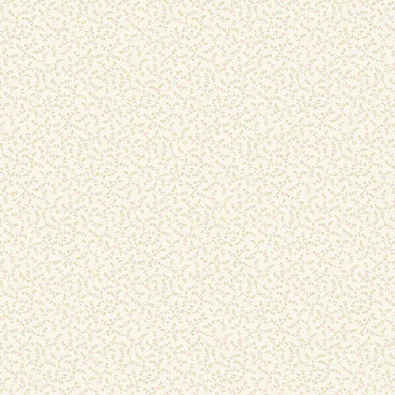 Tonal light cream fabric with a calico floral design throughout