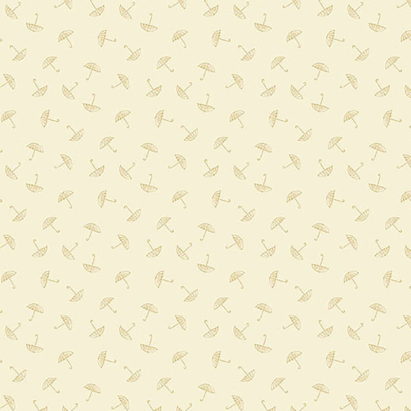 Tonal light cream fabric with small ditsy umbrellas throughout
