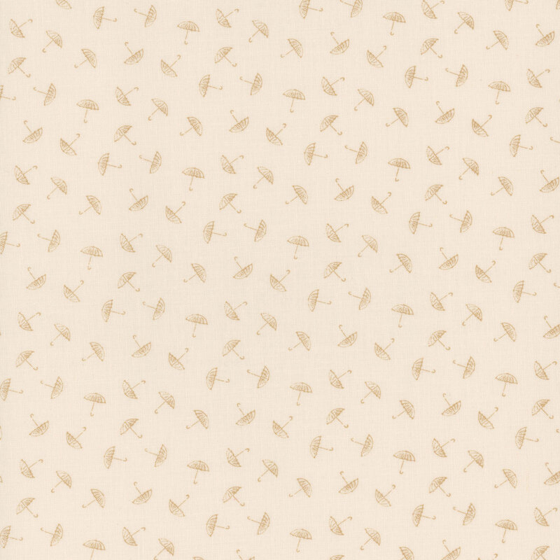 Tonal light cream fabric with small ditsy umbrellas throughout