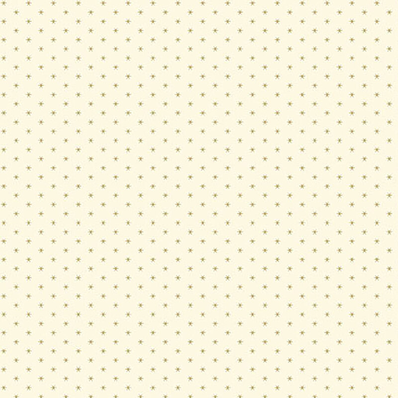 Light cream fabric with tiny, evenly spaced tan stars