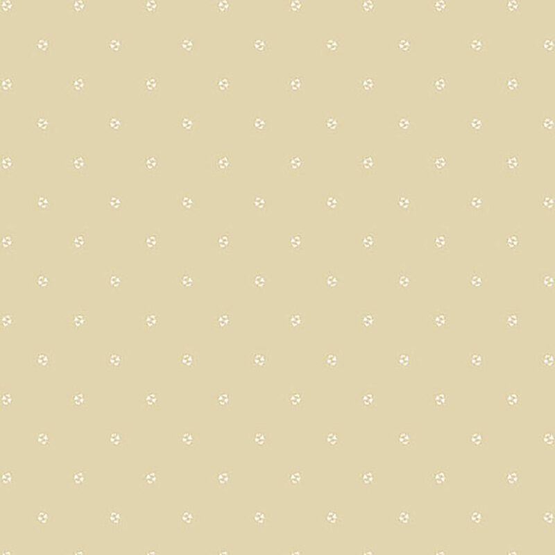 Light tan fabric with tiny white floral decorations